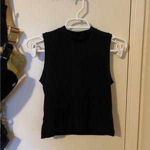 Cotton jersey mock neck tank